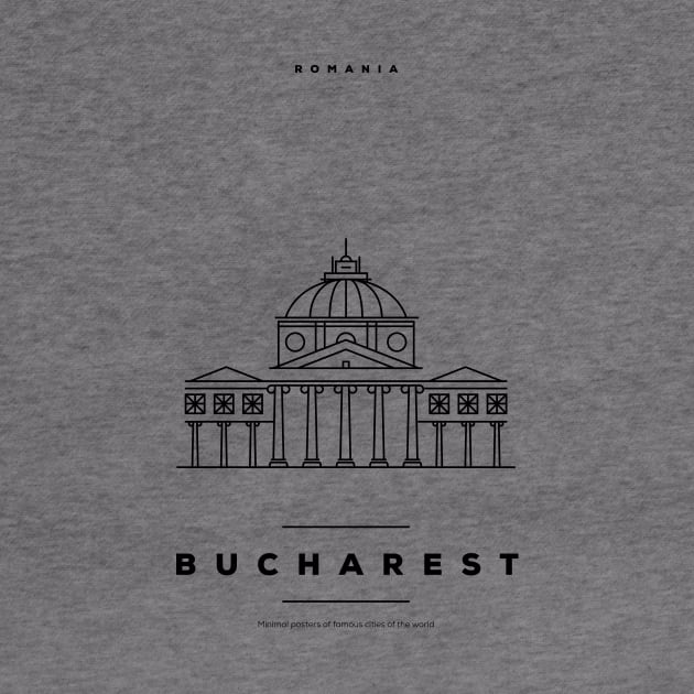 Bucharest Minimal Black Line Design by kursatunsal